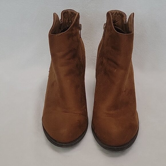JustFab Shoes - JustFab Brown Ankle Boots Size 8.5 Double Zipper